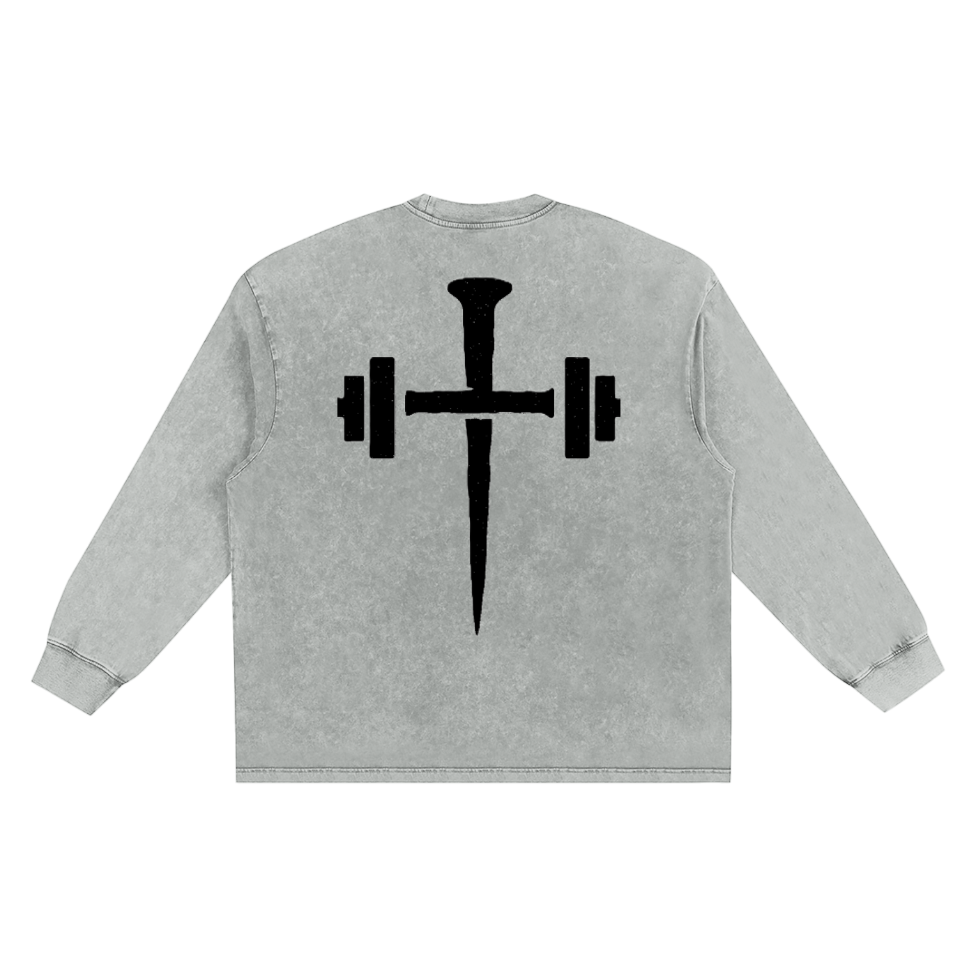 "STILLIRON" Acid Wash Frayed Oversize Long Sleeve