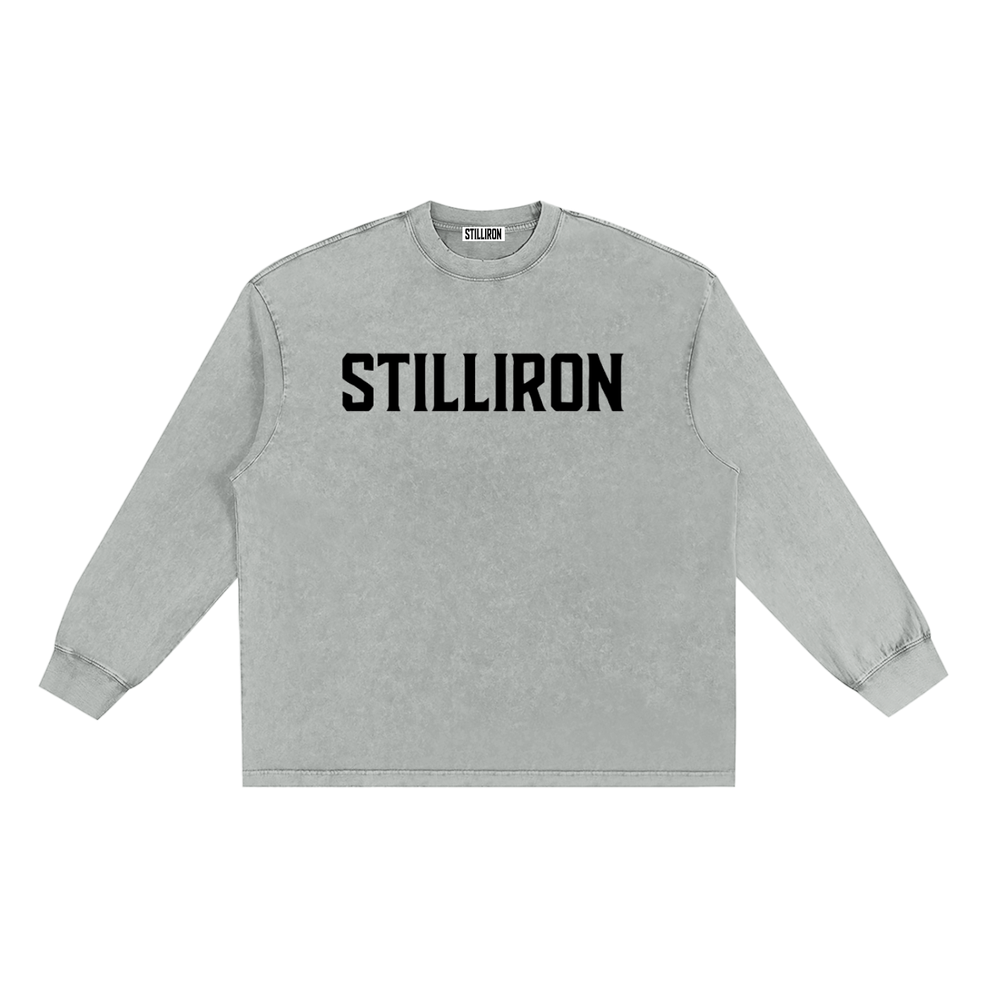"STILLIRON" Acid Wash Frayed Oversize Long Sleeve